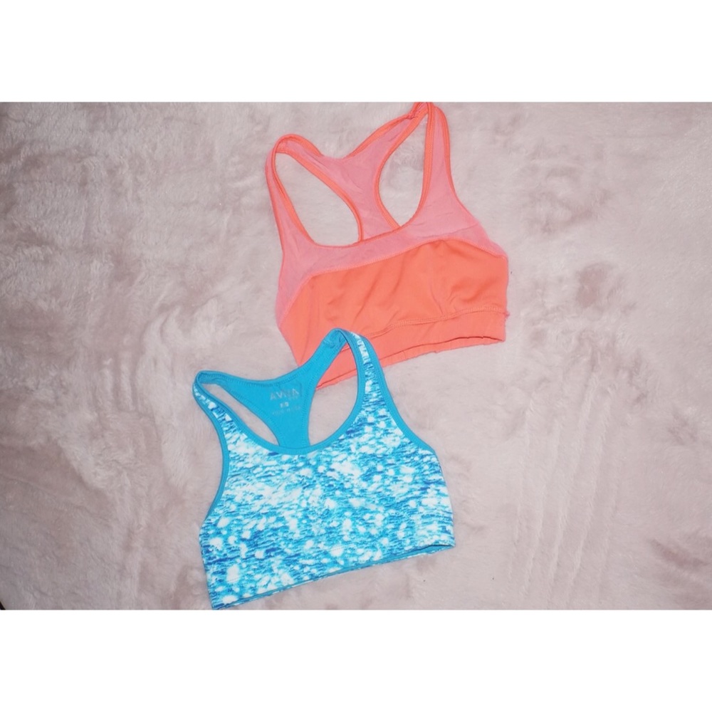🧡💙Orange/BabyBlue 2-for-1 sports bra🧡💙
